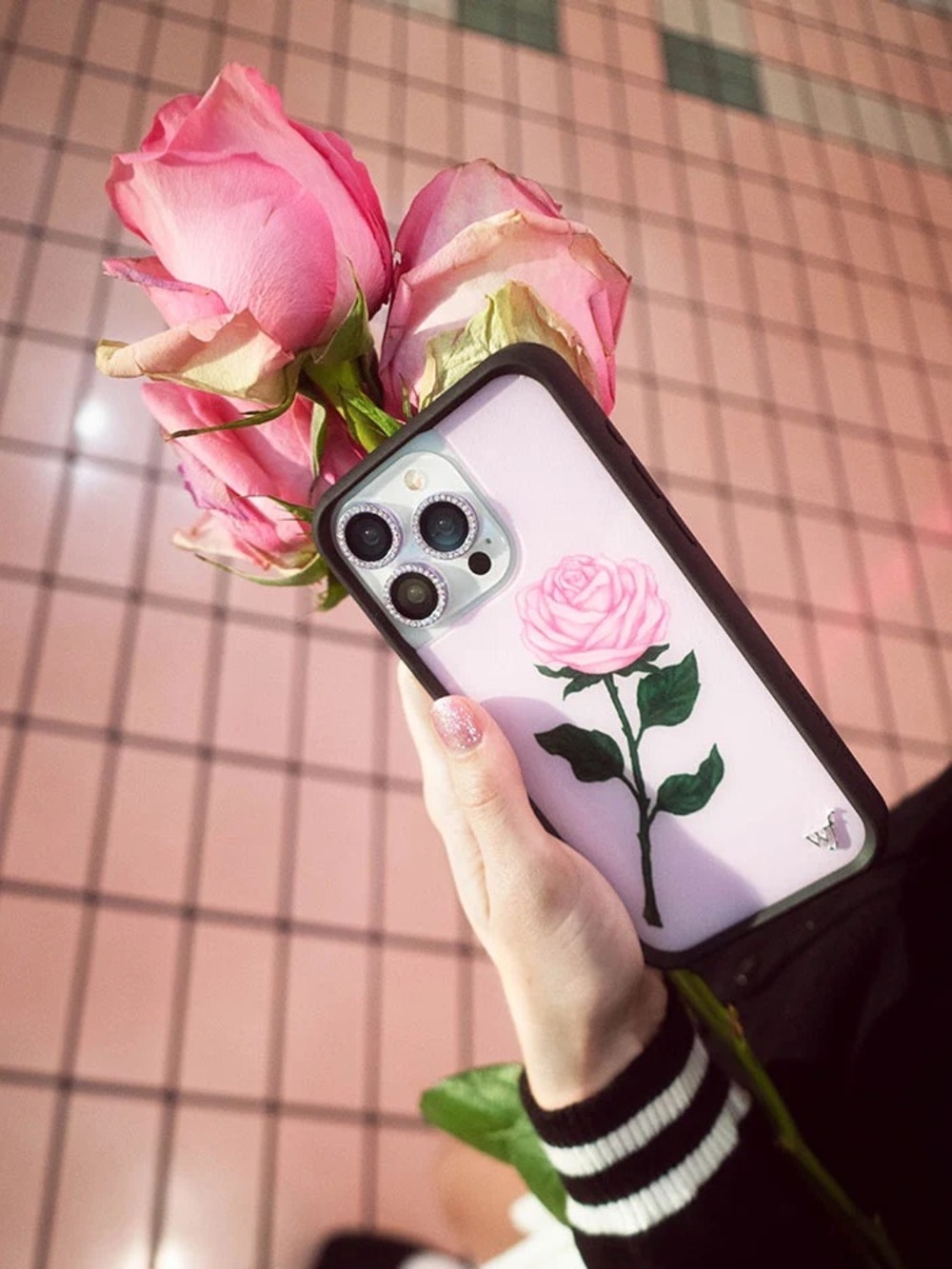 wildflower phone case - pink rose